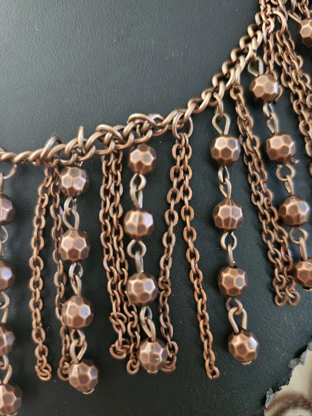 Copper Fringe Statement Necklace - Women Jewelry